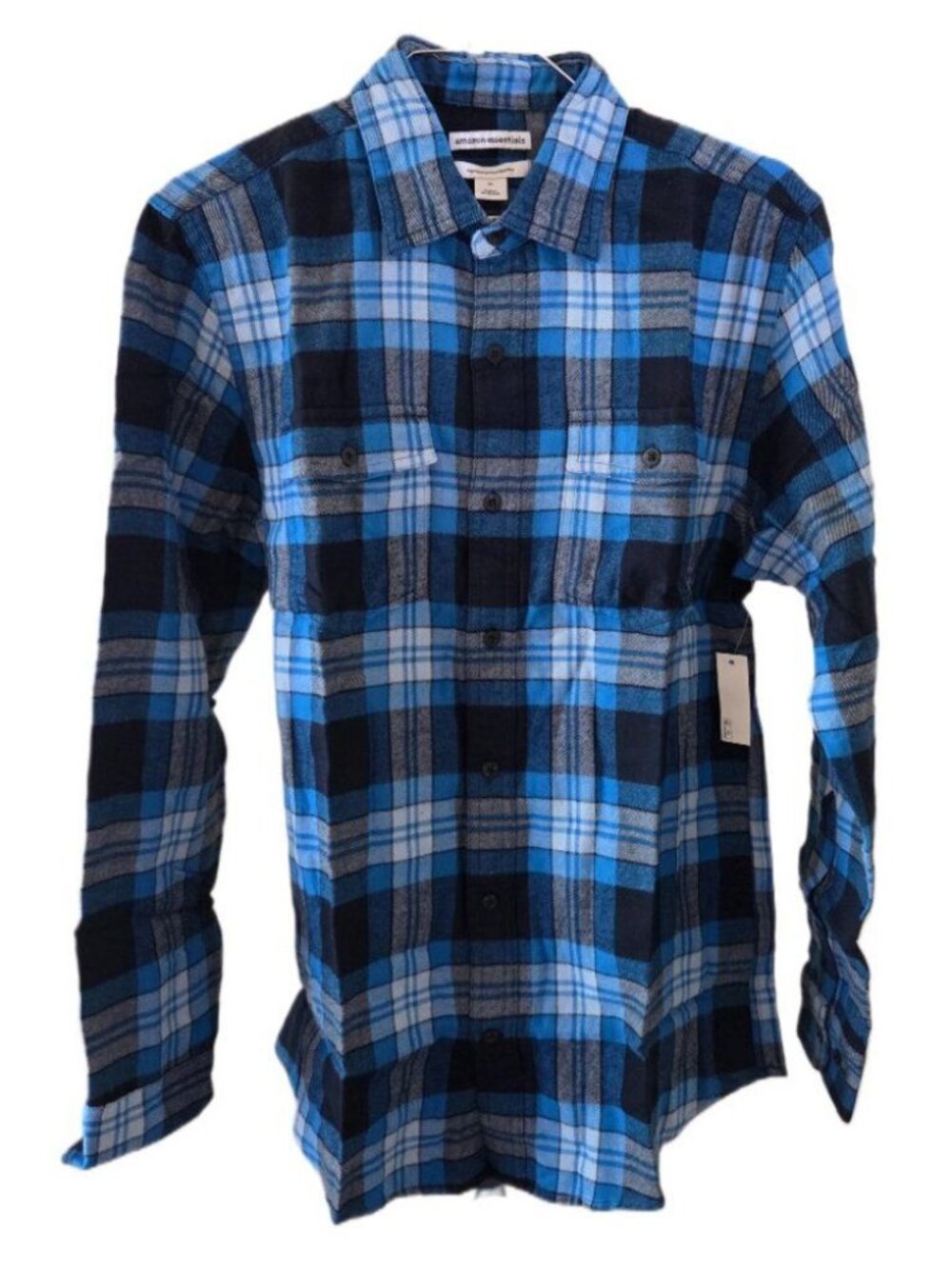 New Men's Long-Sleeve Button Down Tartan Plaid Two-Pocket Flannel Shirt